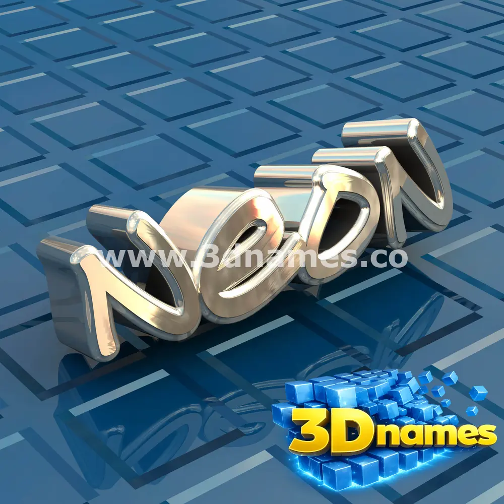 neon in Blue Bling style - 3D name wallpaper