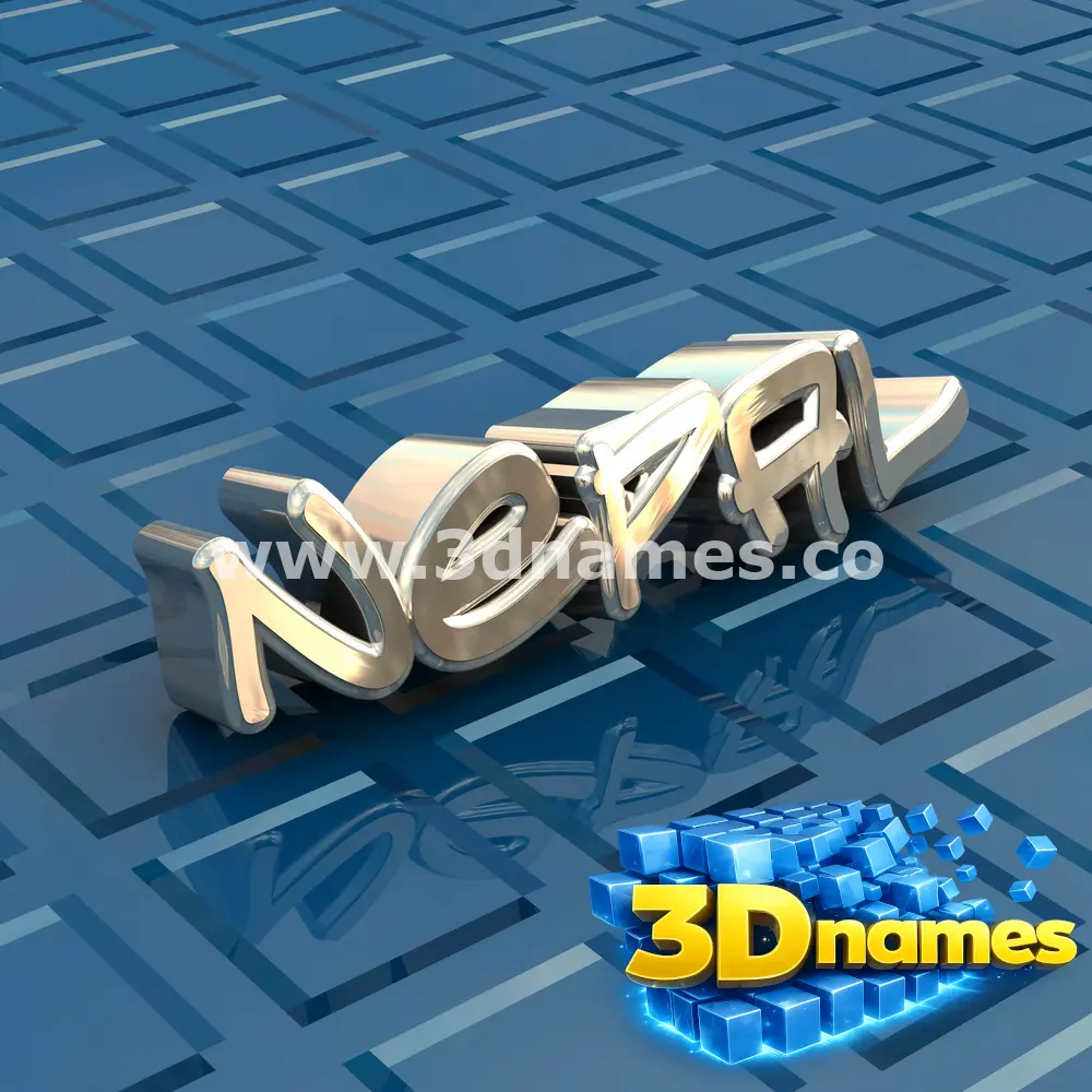 nepal in Blue Bling style - 3D name wallpaper