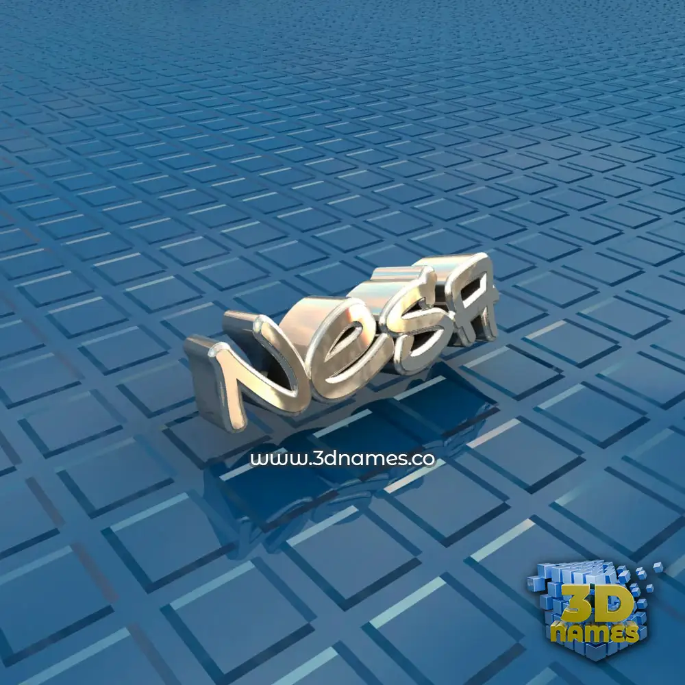 nesa in Blue Bling style - 3D name wallpaper