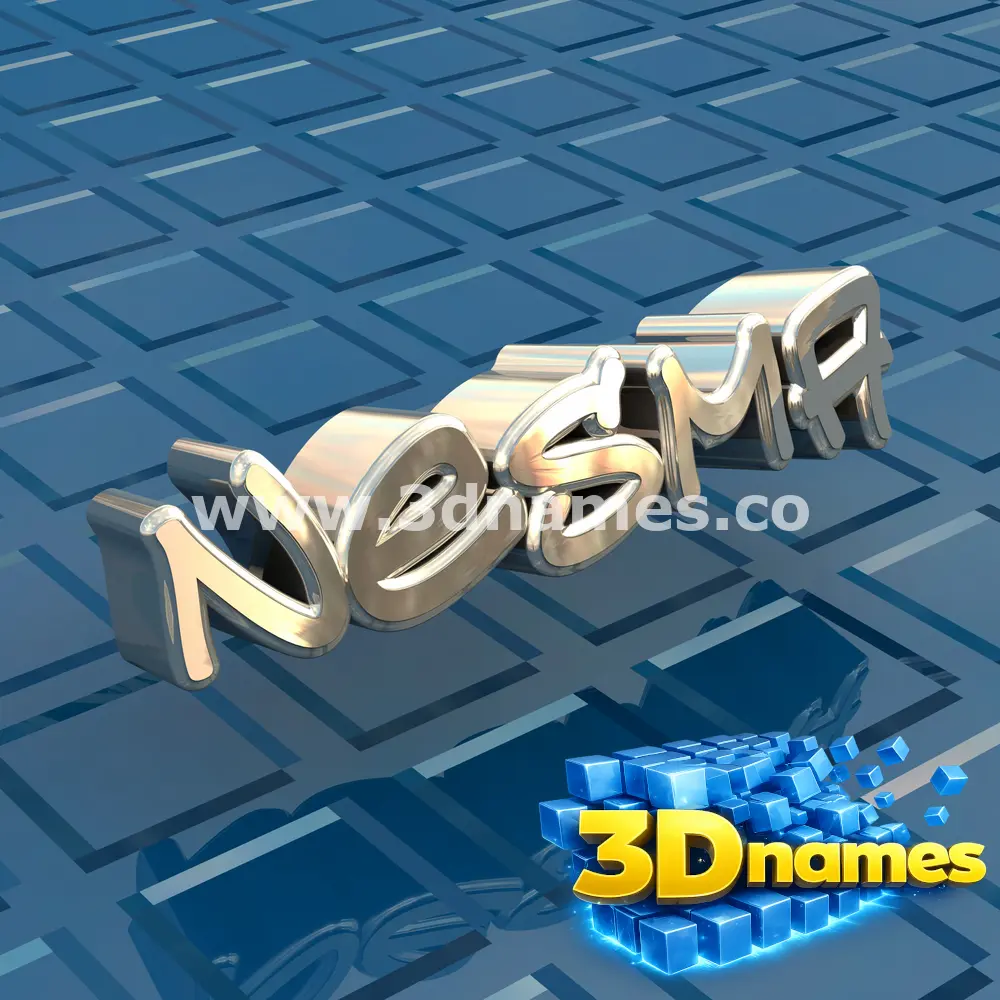 nesma in Blue Bling style - 3D name wallpaper