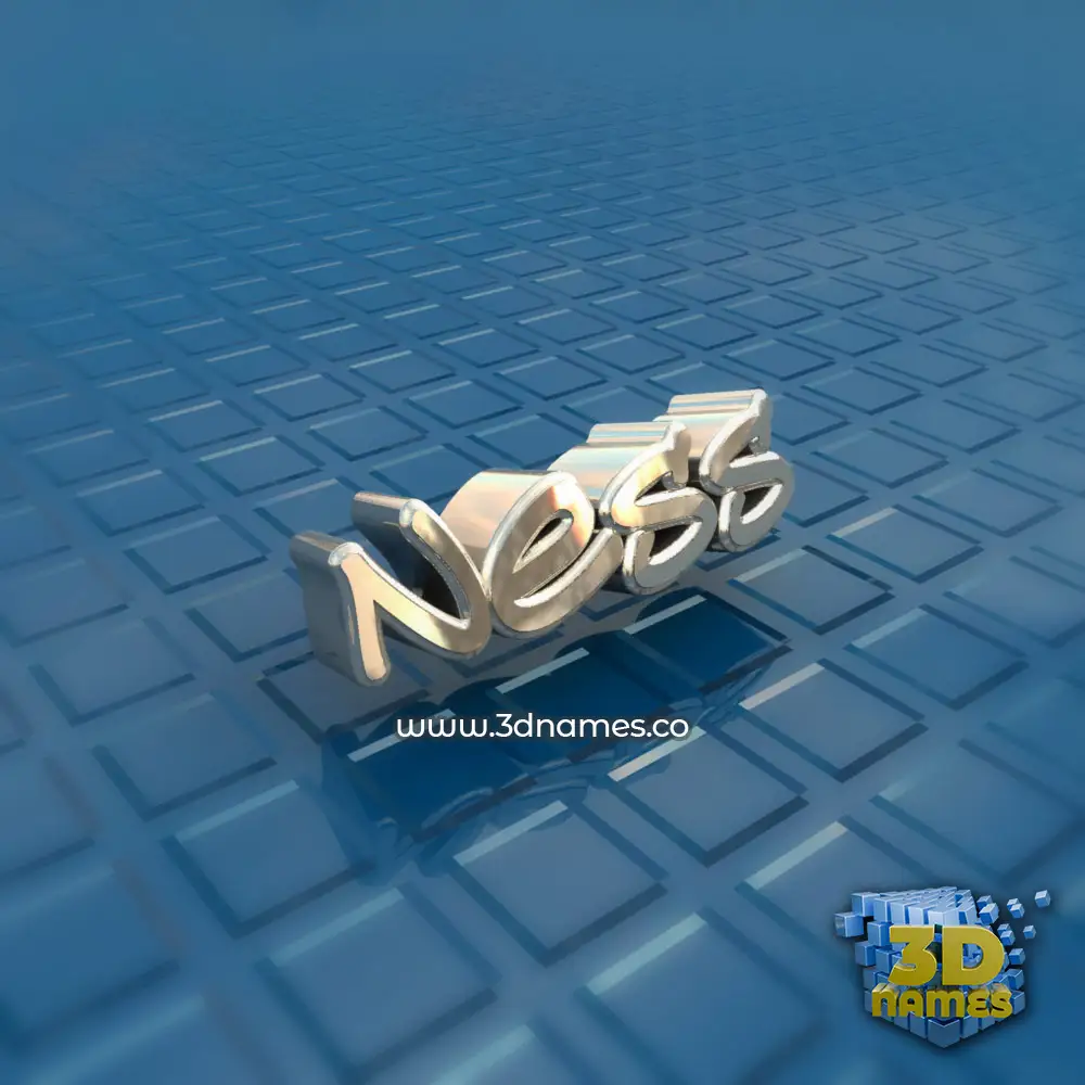 ness in Blue Bling style - 3D name wallpaper