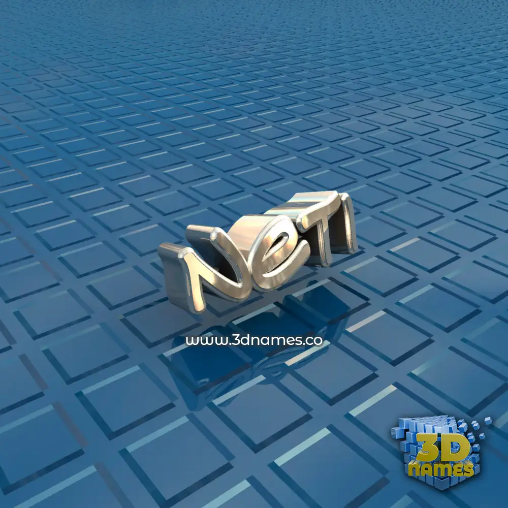 neti in Blue Bling style - 3D name wallpaper