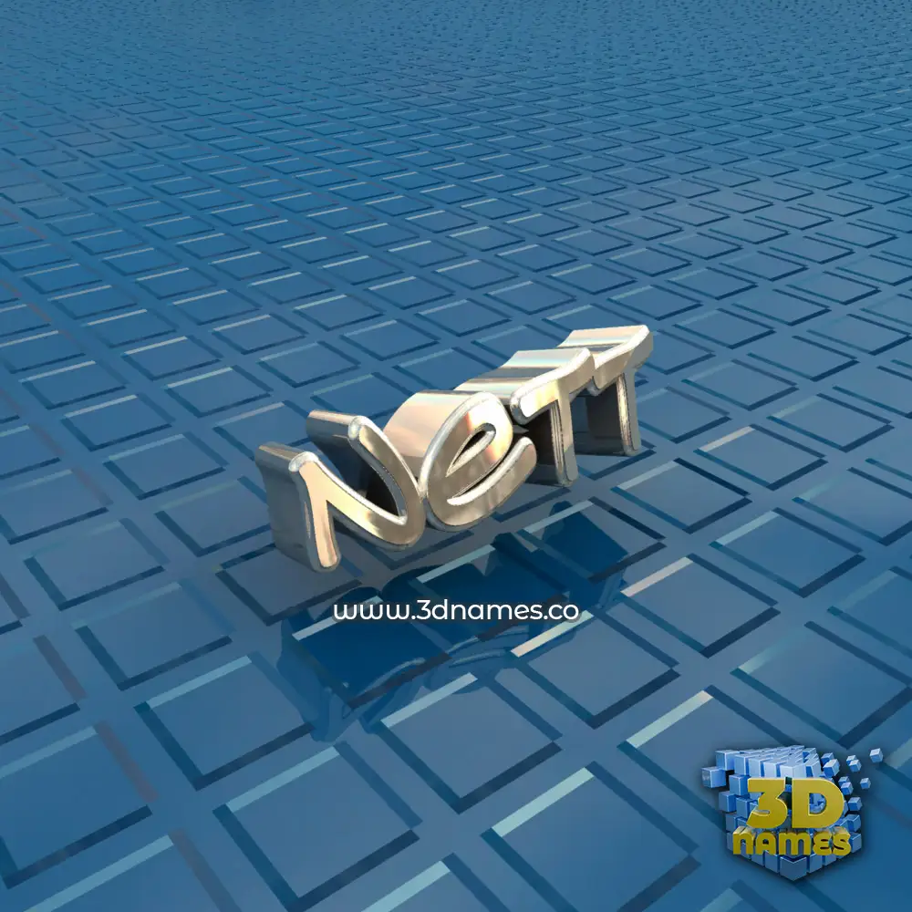 nett in Blue Bling style - 3D name wallpaper