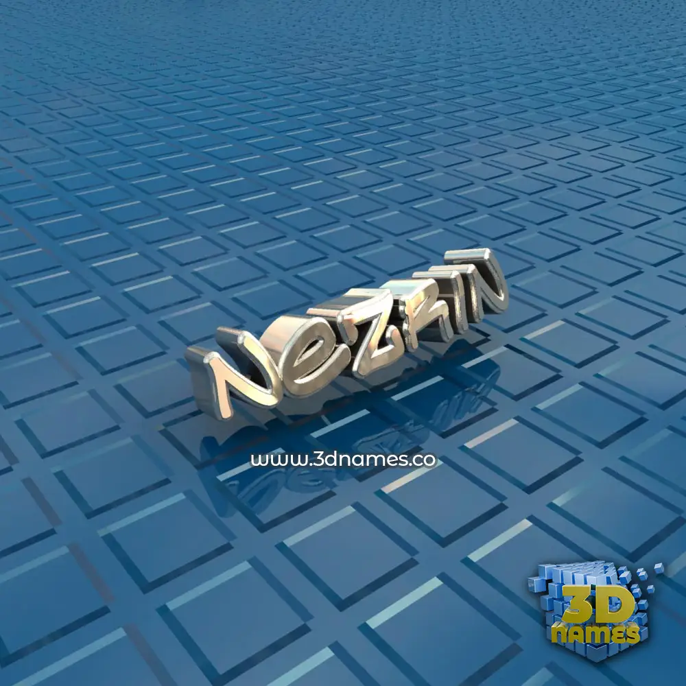 nezrin in Blue Bling style - 3D name wallpaper