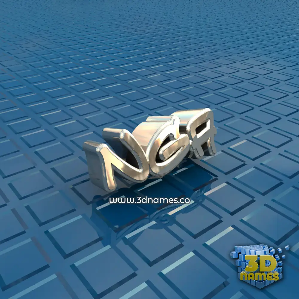 nga in Blue Bling style - 3D name wallpaper