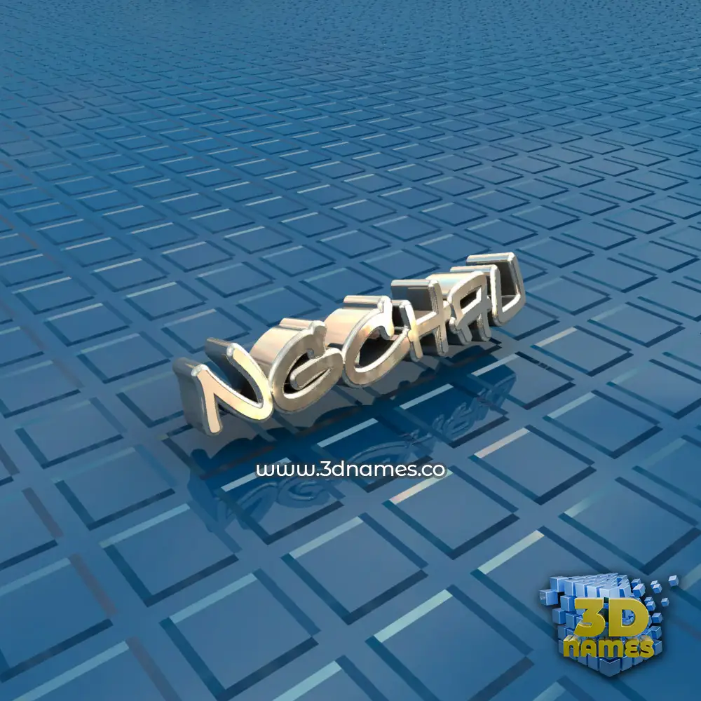 ngchau in Blue Bling style - 3D name wallpaper