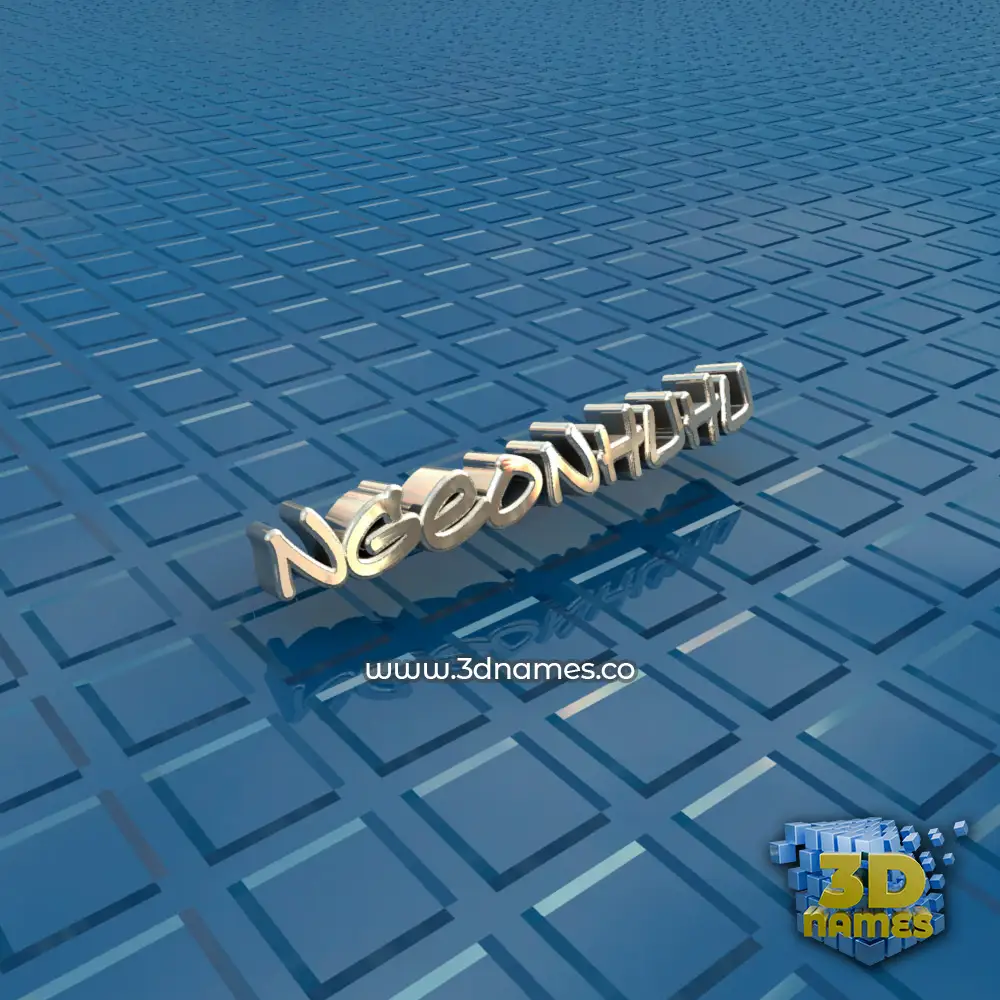 ngeonhuhu in Blue Bling style - 3D name wallpaper