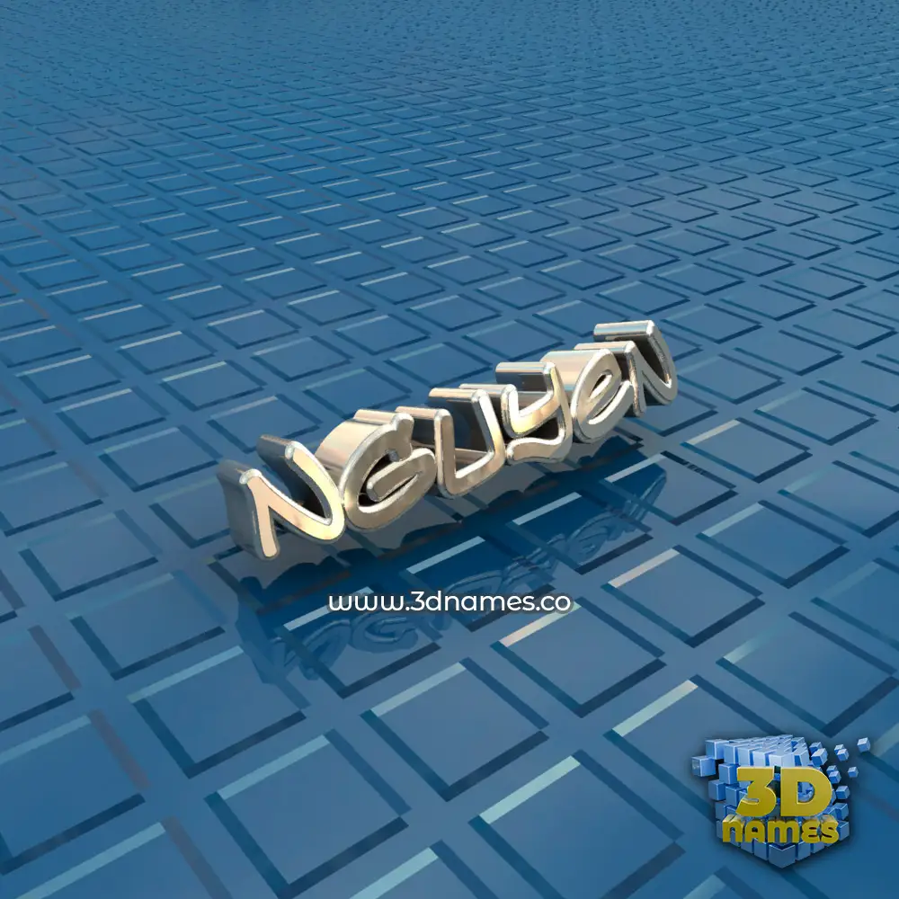 nguyen in Blue Bling style - 3D name wallpaper