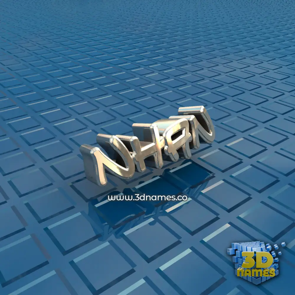 nhan in Blue Bling style - 3D name wallpaper