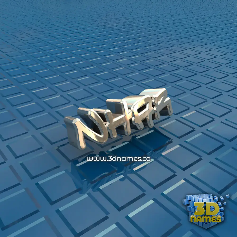 nhar in Blue Bling style - 3D name wallpaper