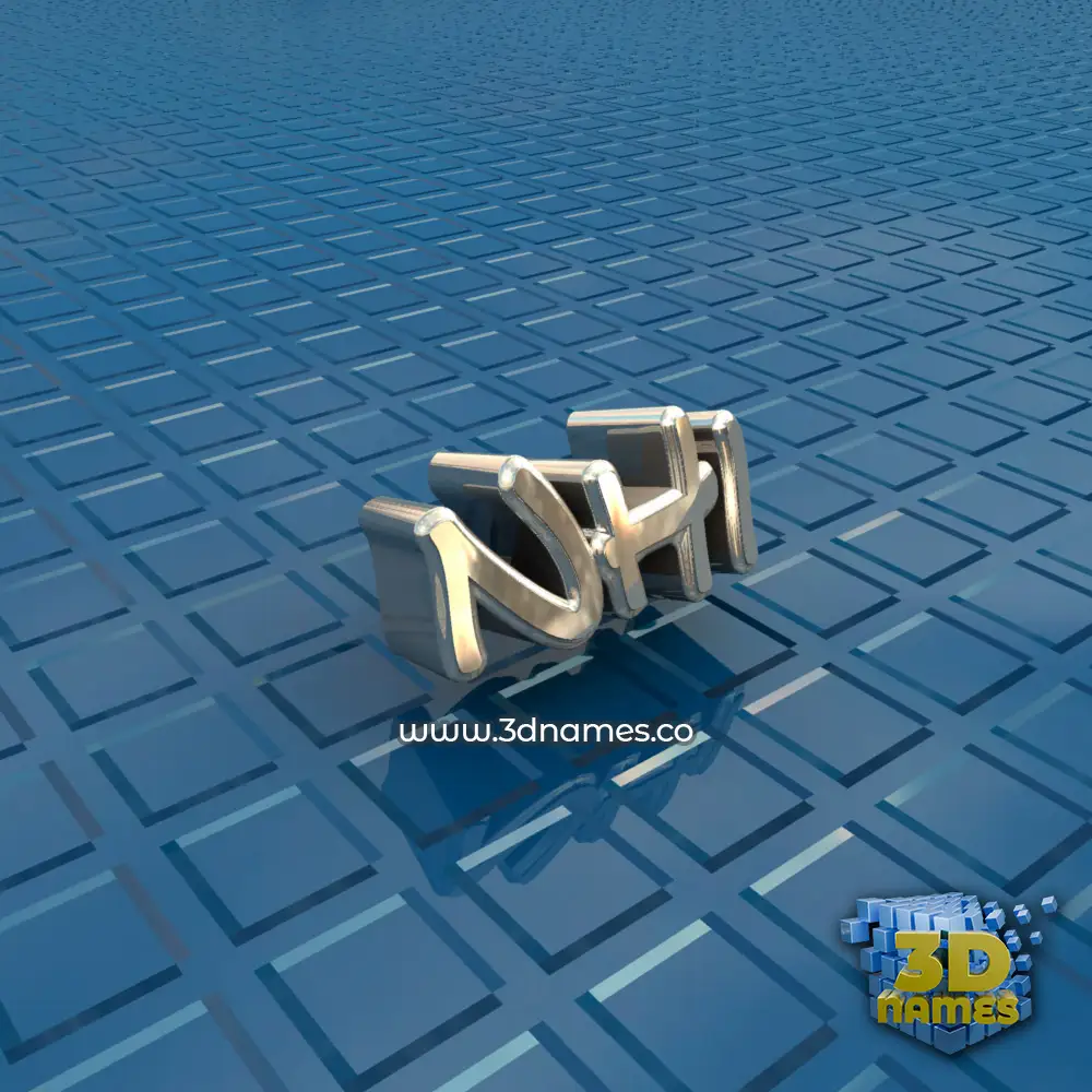 nhi in Blue Bling style - 3D name wallpaper