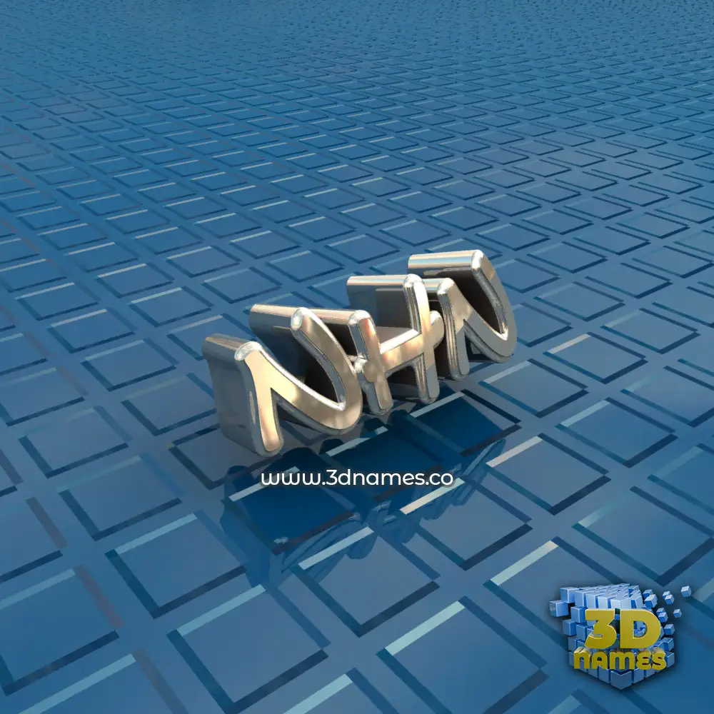 nhn in Blue Bling style - 3D name wallpaper