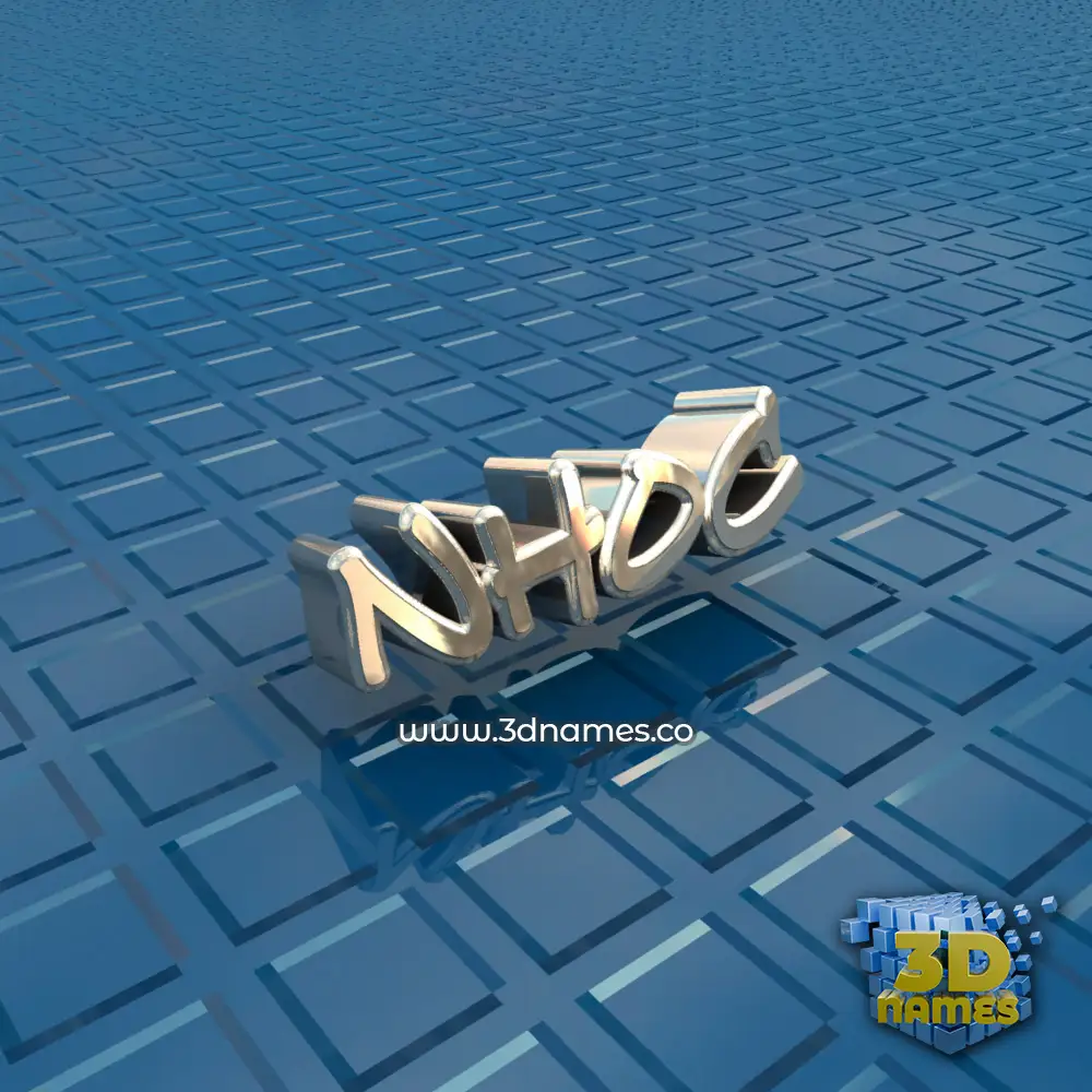 nhoc in Blue Bling style - 3D name wallpaper