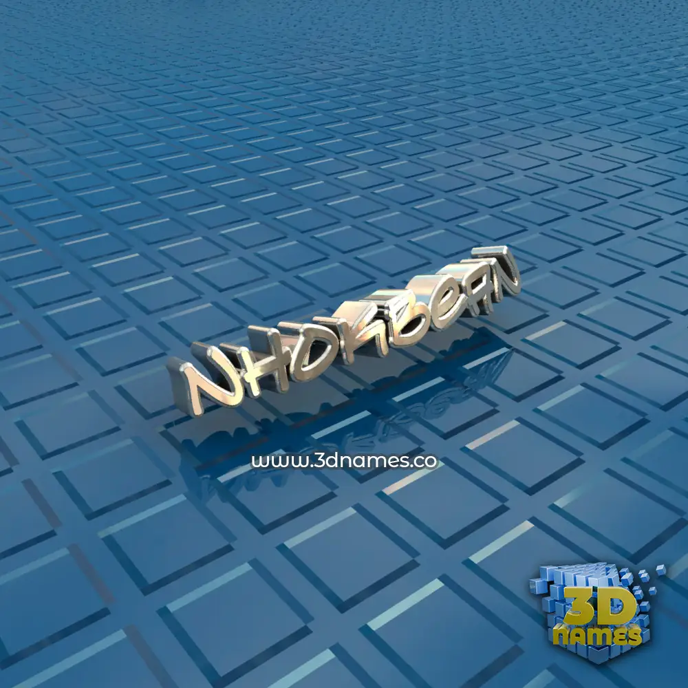 nhokbean in Blue Bling style - 3D name wallpaper