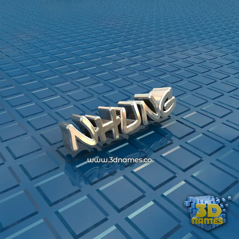 nhung in Blue Bling style - 3D name wallpaper