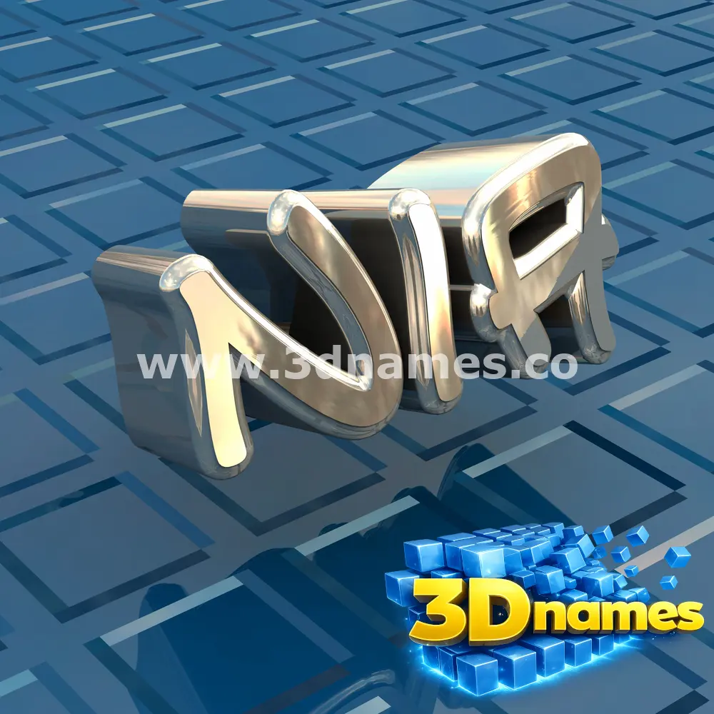 nia in Blue Bling style - 3D name wallpaper