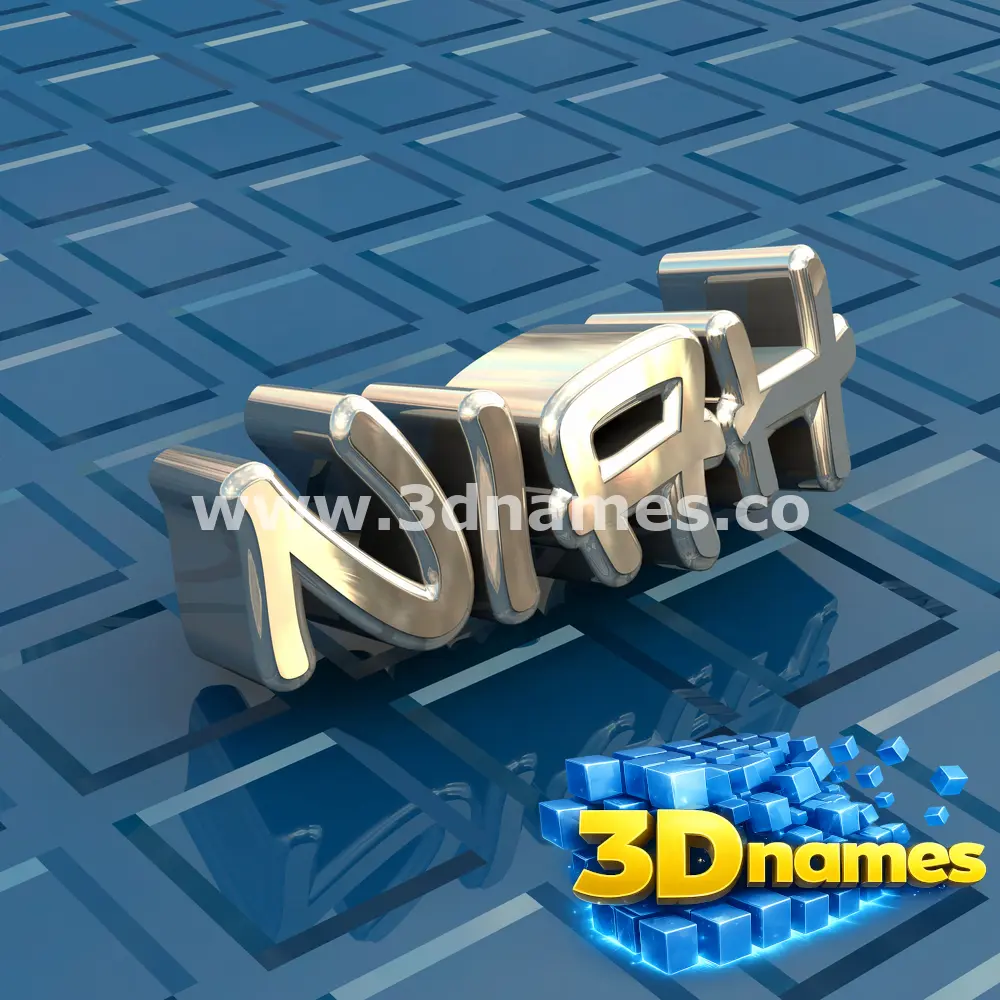niah in Blue Bling style - 3D name wallpaper
