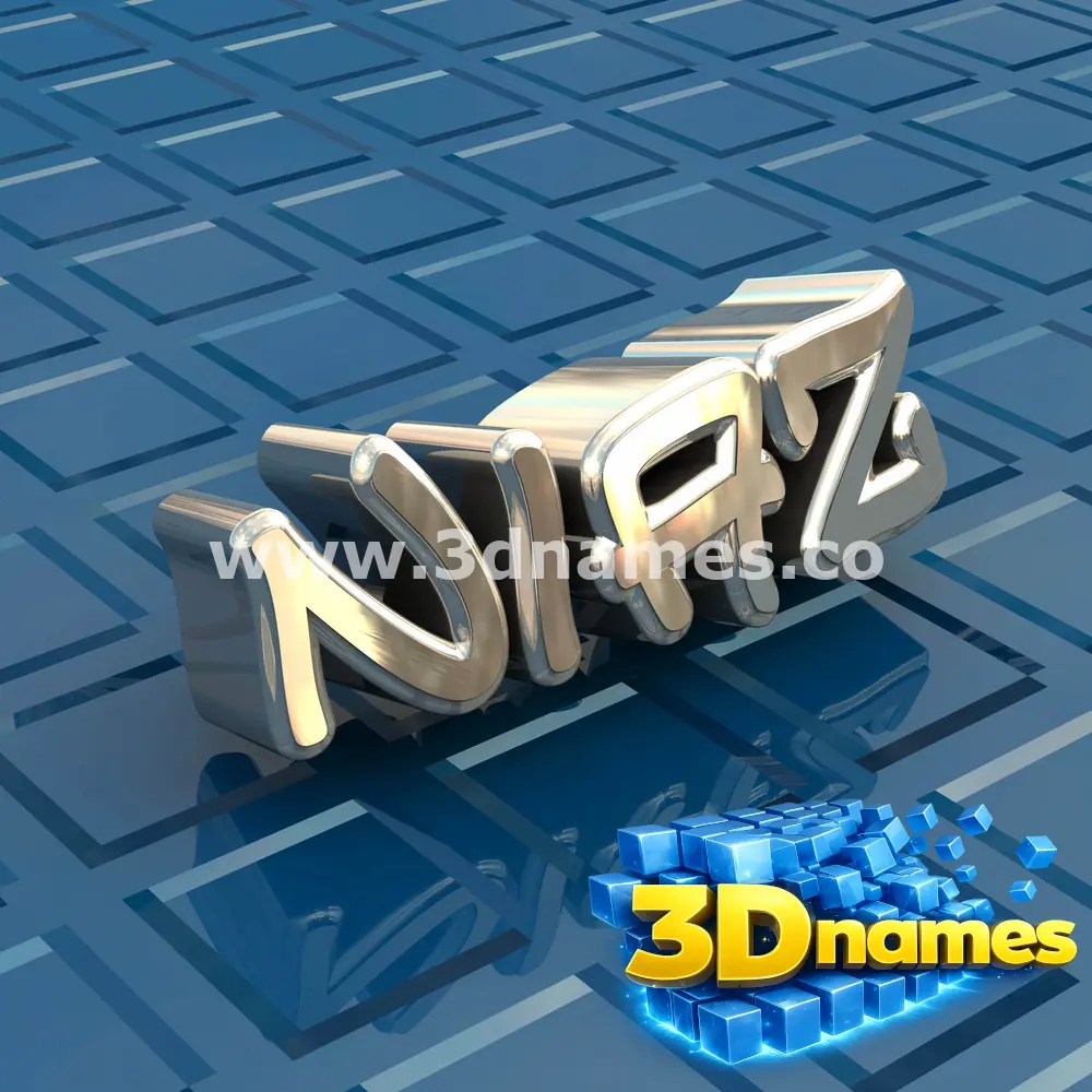 niaz in Blue Bling style - 3D name wallpaper