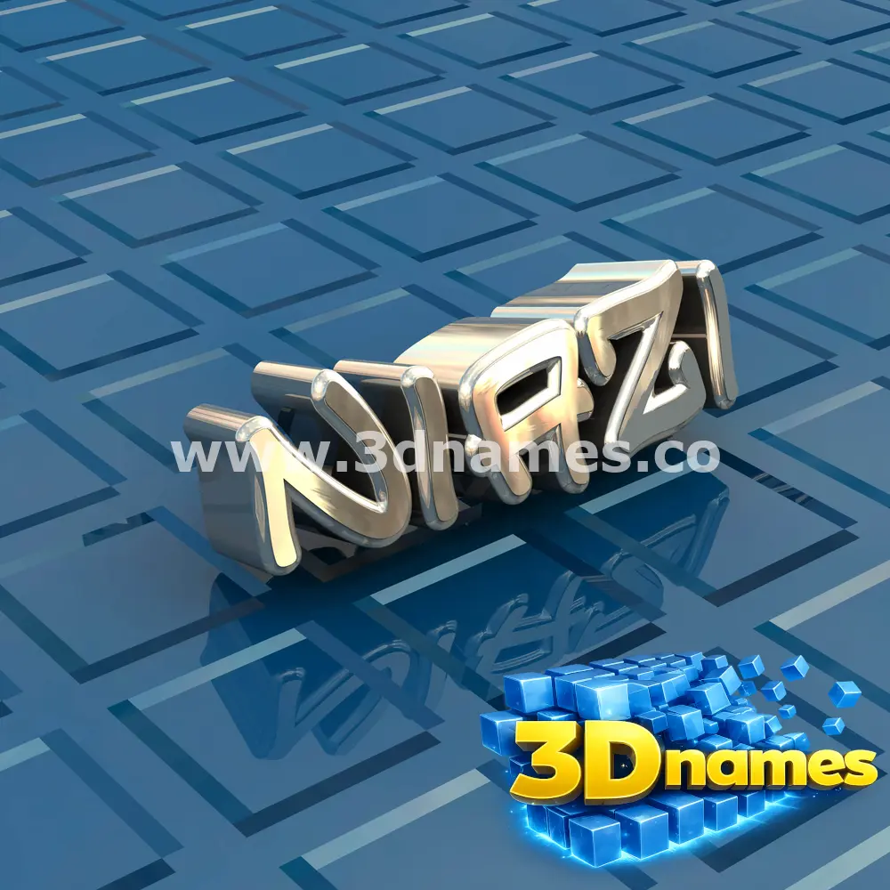 niazi in Blue Bling style - 3D name wallpaper