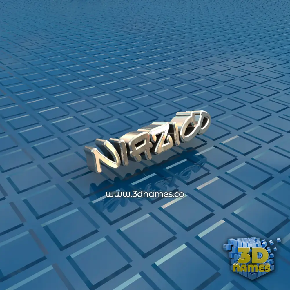 niazico in Blue Bling style - 3D name wallpaper