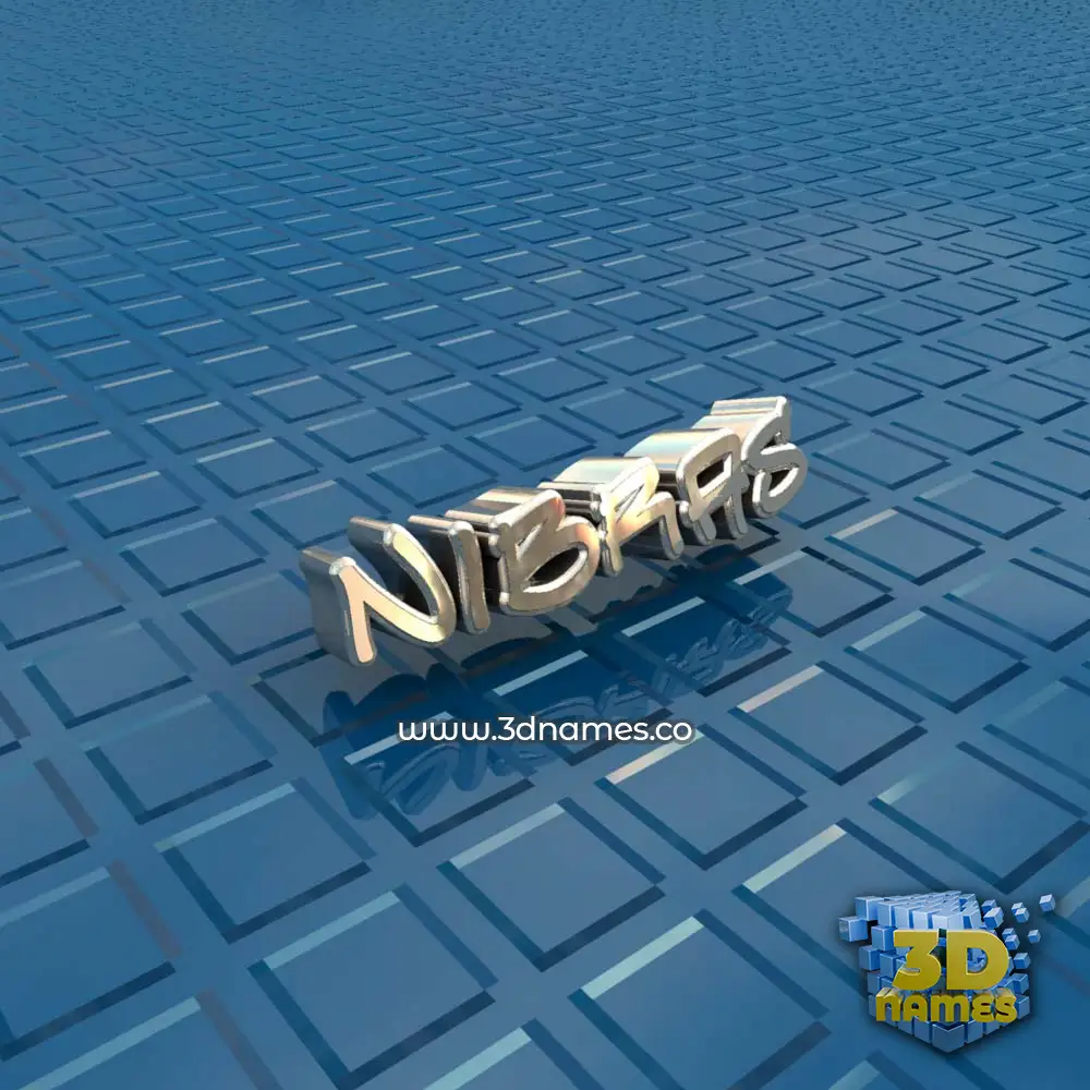 nibras in Blue Bling style - 3D name wallpaper