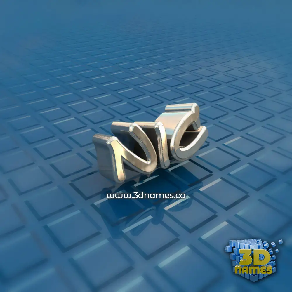 nic in Blue Bling style - 3D name wallpaper