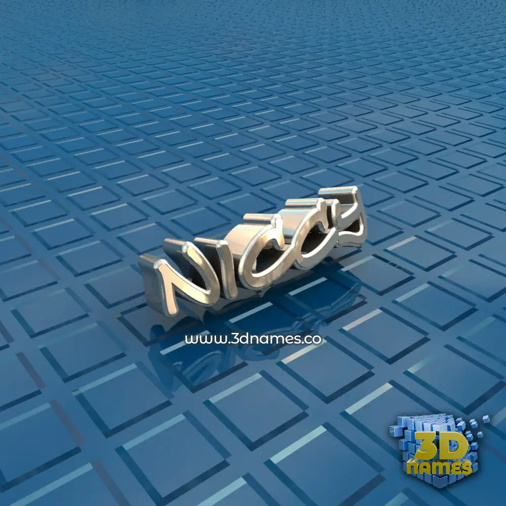 niccy in Blue Bling style - 3D name wallpaper
