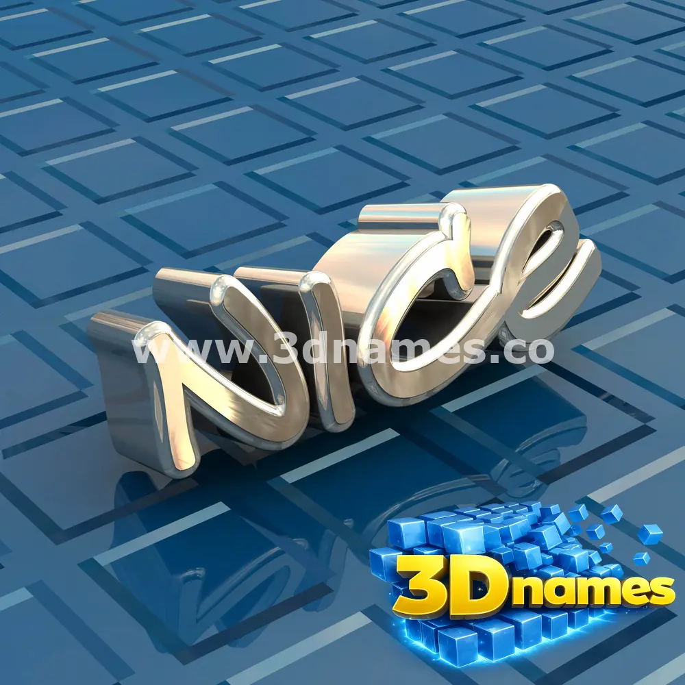 nice in Blue Bling style - 3D name wallpaper