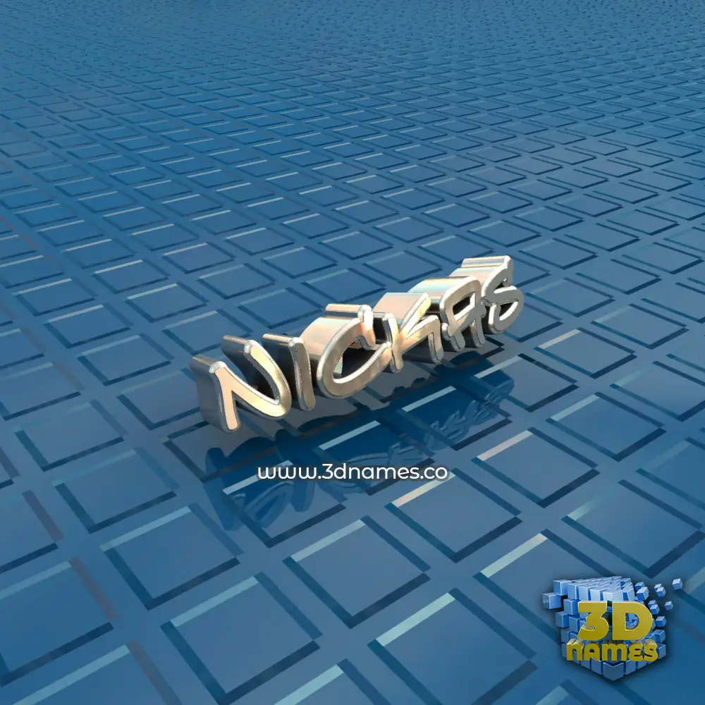 nickas in Blue Bling style - 3D name wallpaper