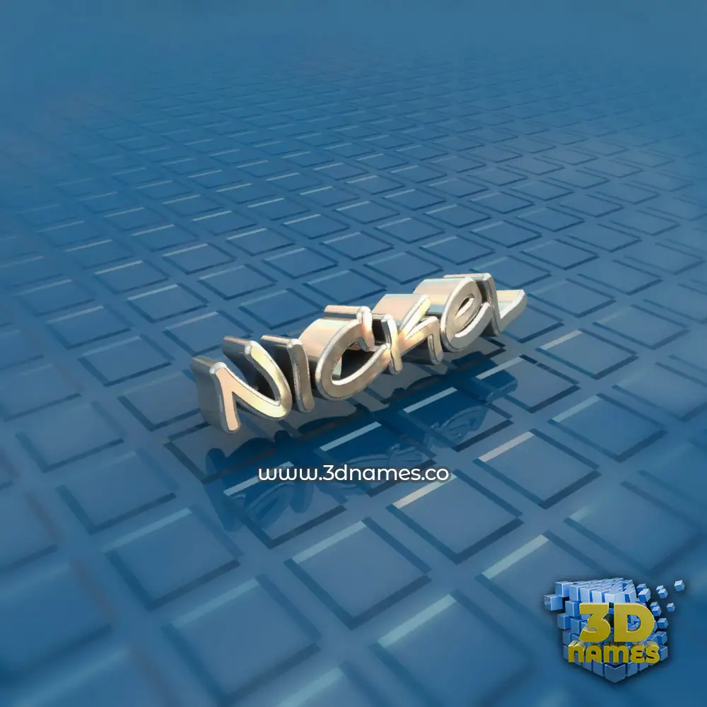 nickel in Blue Bling style - 3D name wallpaper