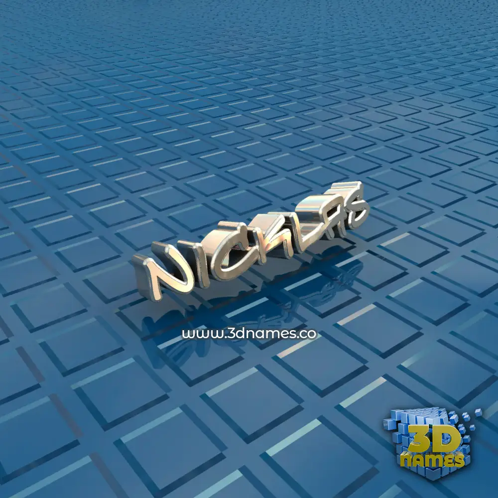 nicklas in Blue Bling style - 3D name wallpaper