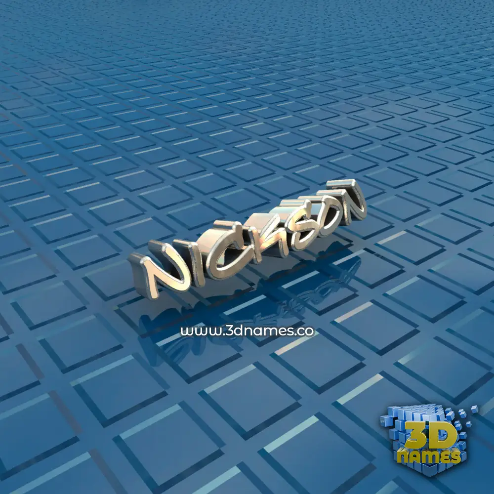 nickson in Blue Bling style - 3D name wallpaper