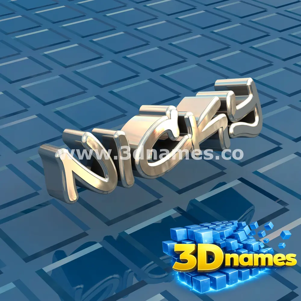 nicky in Blue Bling style - 3D name wallpaper