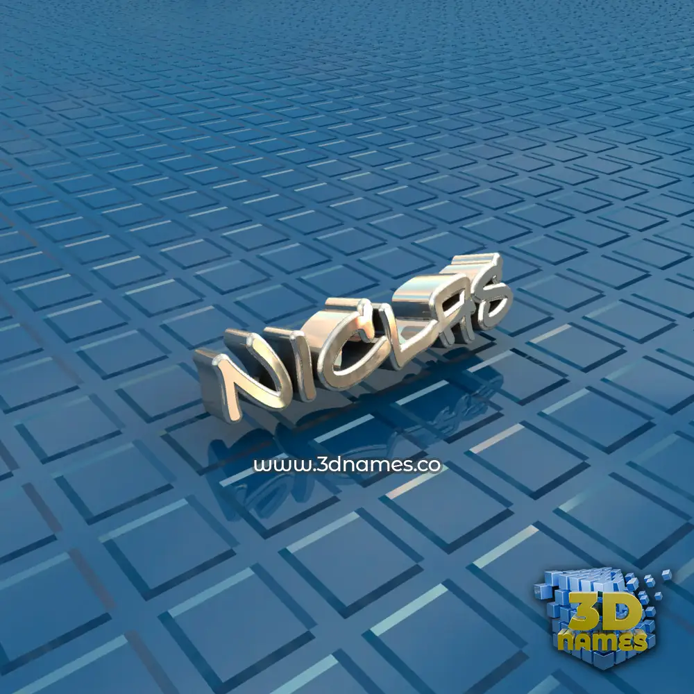 niclas in Blue Bling style - 3D name wallpaper