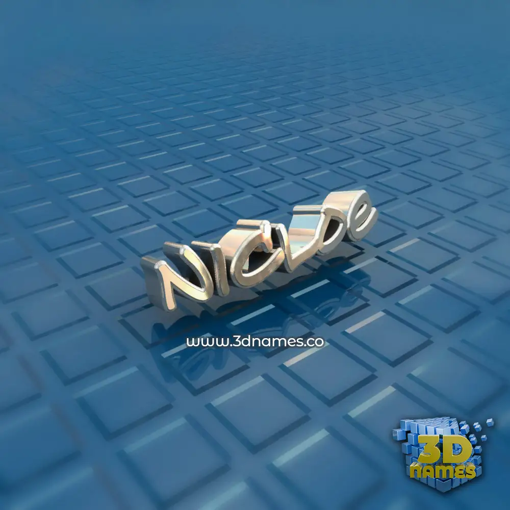 nicloe in Blue Bling style - 3D name wallpaper