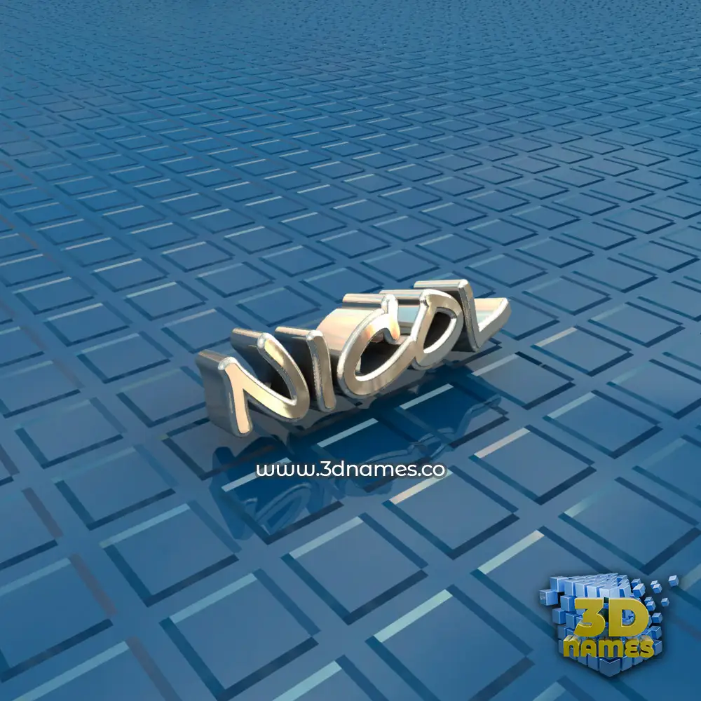 nicol in Blue Bling style - 3D name wallpaper