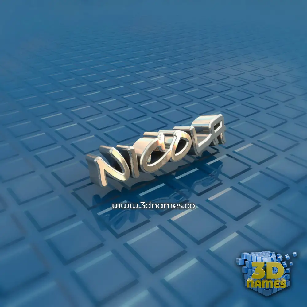 nicola in Blue Bling style - 3D name wallpaper