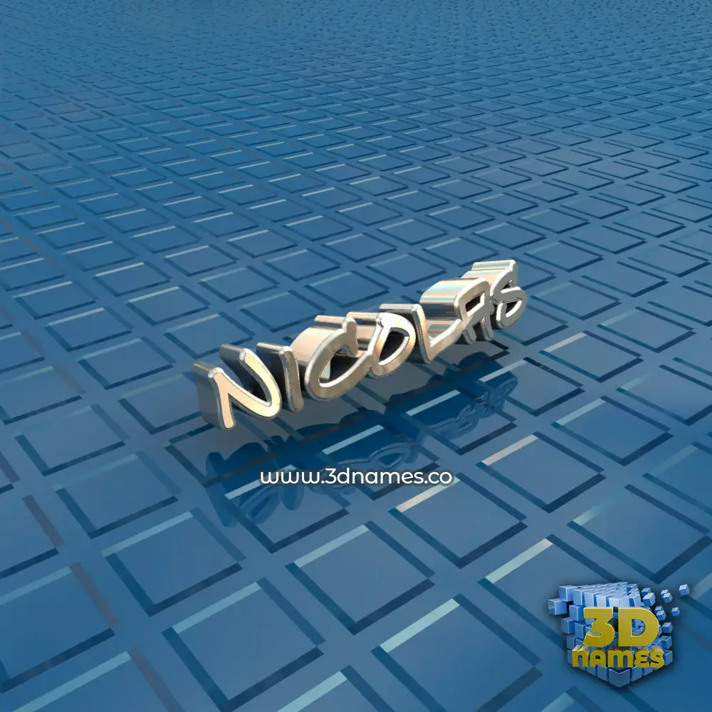 nicolas in Blue Bling style - 3D name wallpaper