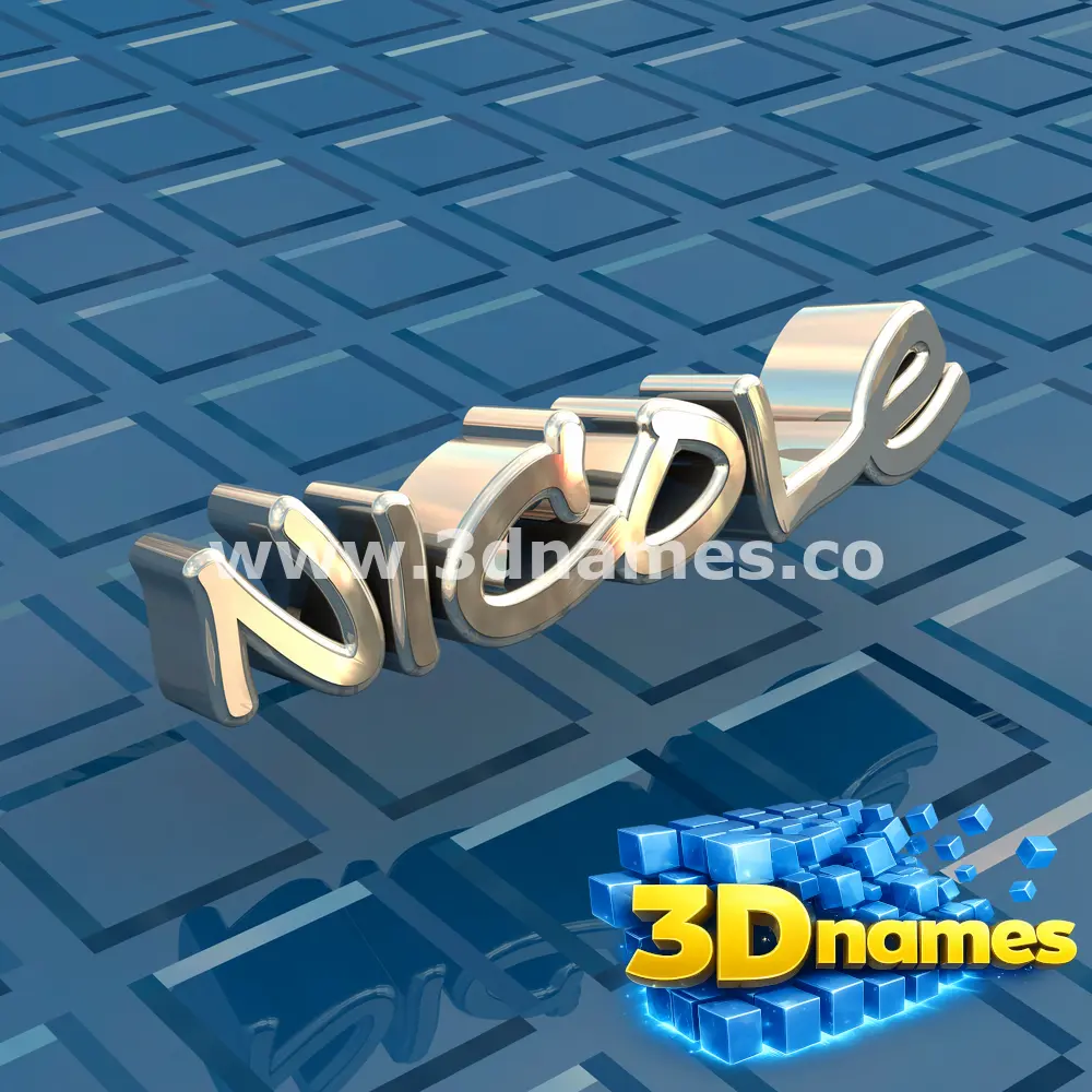 nicole in Blue Bling style - 3D name wallpaper