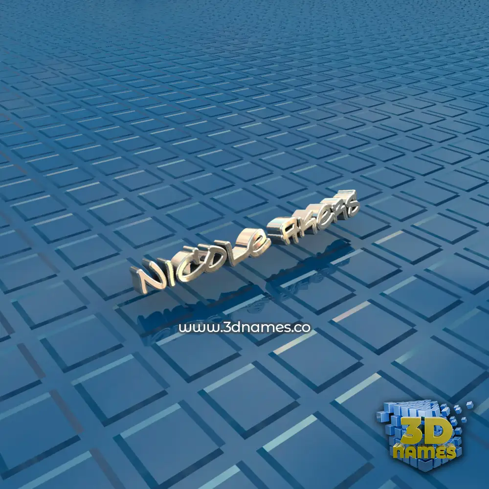 nicole akers in Blue Bling style - 3D name wallpaper