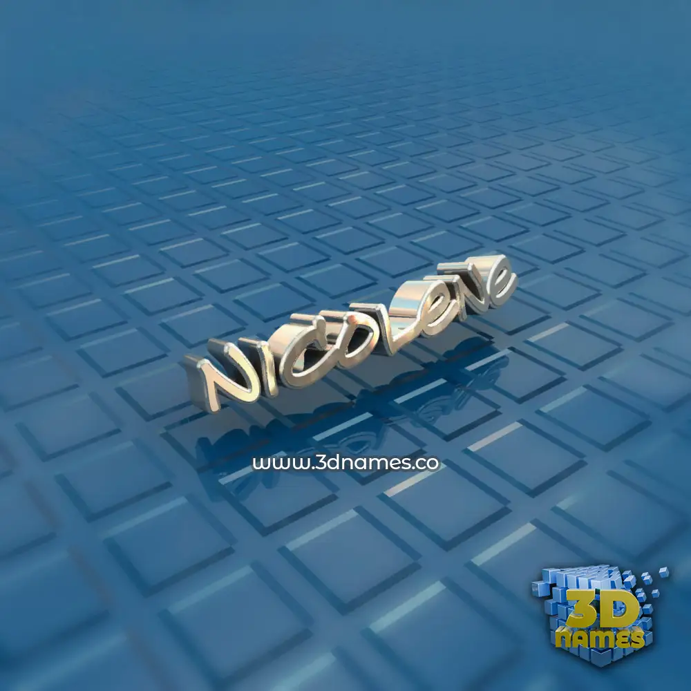 nicolene in Blue Bling style - 3D name wallpaper