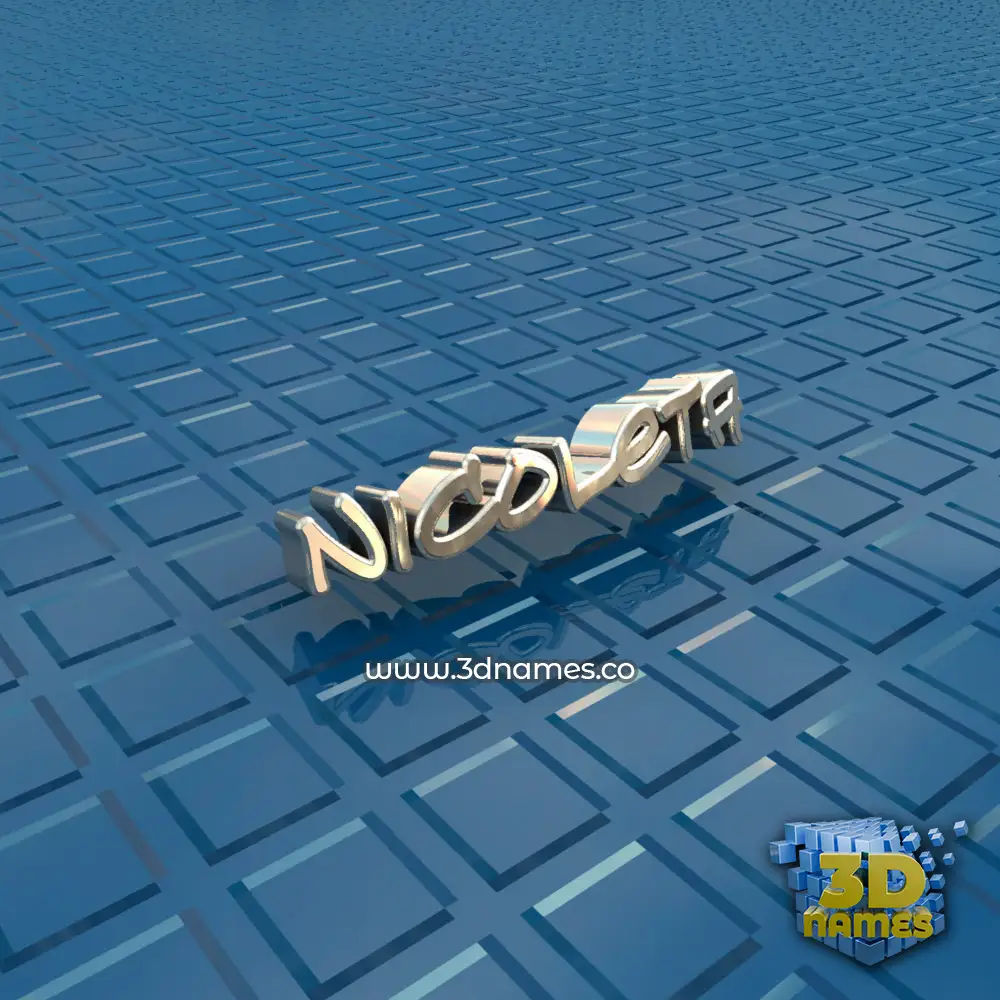 nicoleta in Blue Bling style - 3D name wallpaper