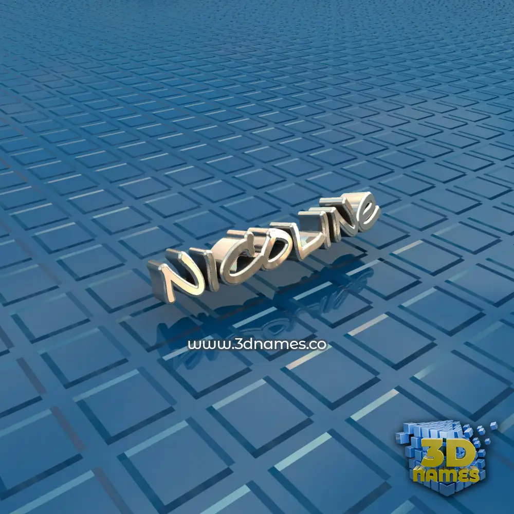 nicoline in Blue Bling style - 3D name wallpaper