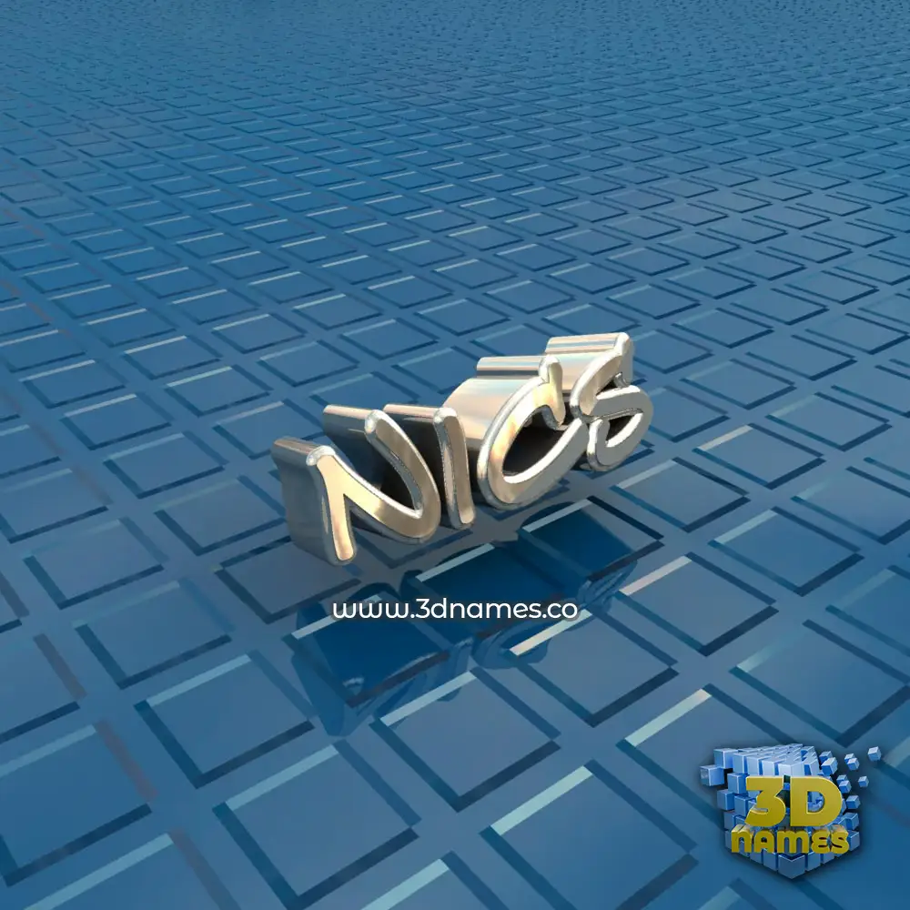 nics in Blue Bling style - 3D name wallpaper