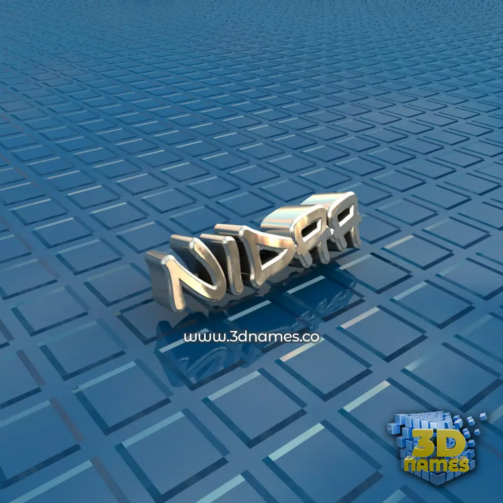 nidaa in Blue Bling style - 3D name wallpaper