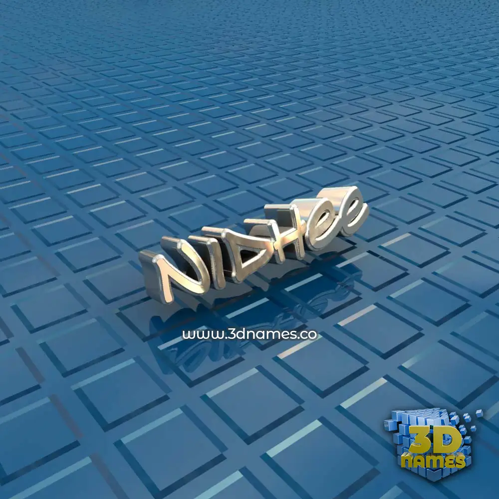 nidhee in Blue Bling style - 3D name wallpaper