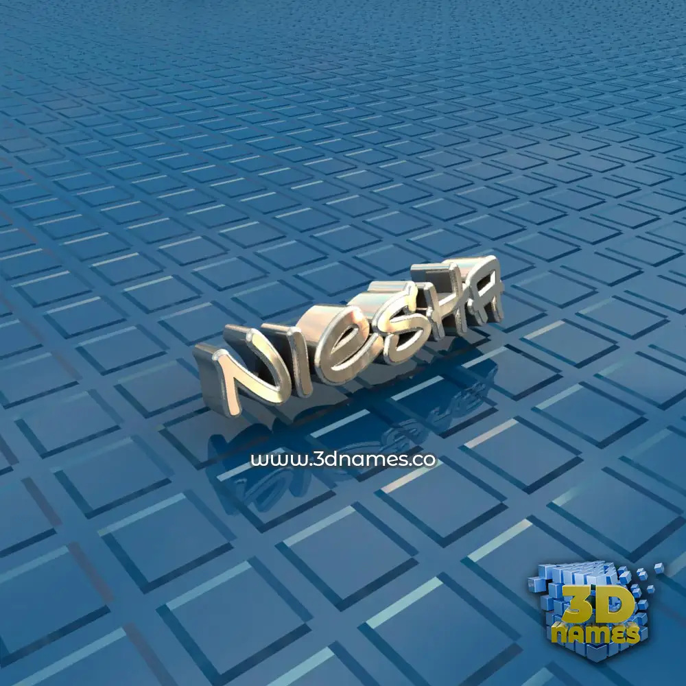 niesha in Blue Bling style - 3D name wallpaper