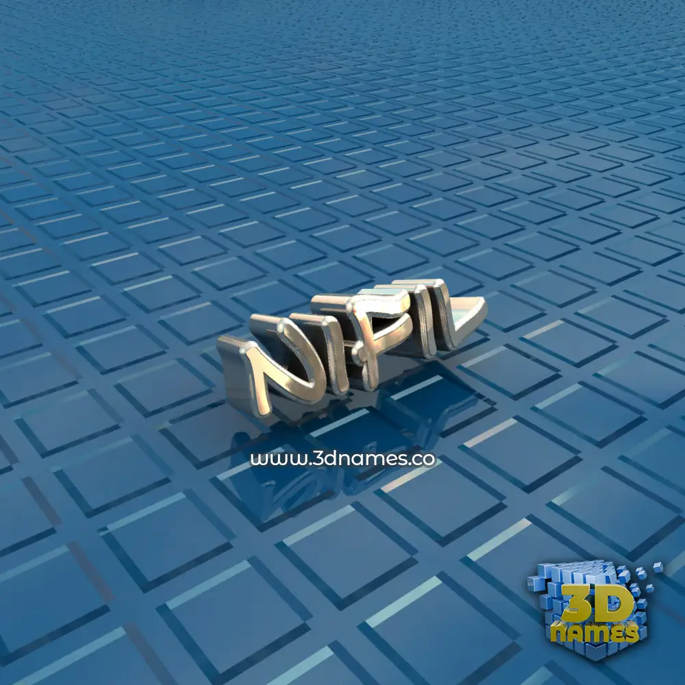 nifil in Blue Bling style - 3D name wallpaper
