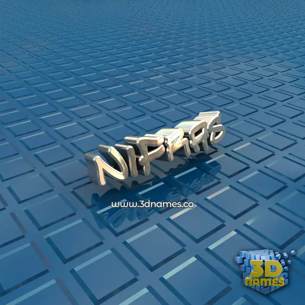 nifras in Blue Bling style - 3D name wallpaper