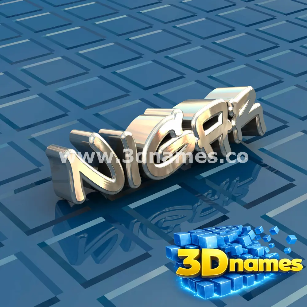 nigar in Blue Bling style - 3D name wallpaper